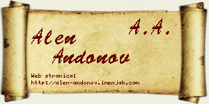 Alen Andonov vizit kartica